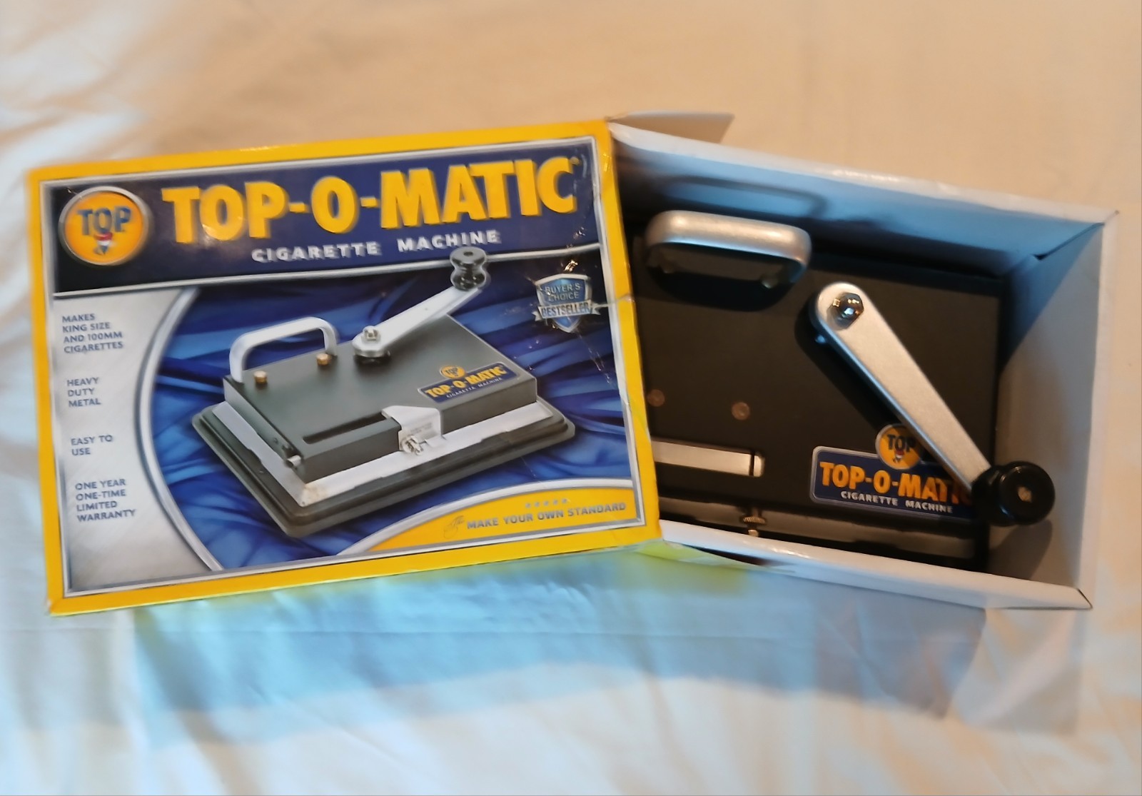 Top-O-Matic Cigarette Rolling Machine, EUC W/Original Box & Owner's Manual
