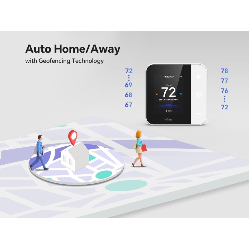 Smart Thermostat for House, WiFi Thermostats for Home Compatible with Alexa
