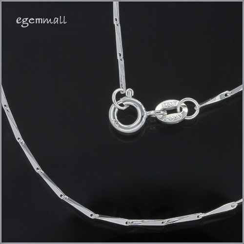 Italian Sterling Silver Long Diamon Link Chain Necklace 1.0mm 18" #51706