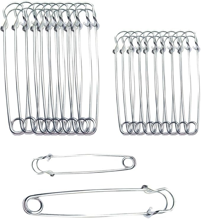 20PCS Large Safety Pins, 4Inch and 3Inch Heavy Duty Safety Pins for Fashion ...
