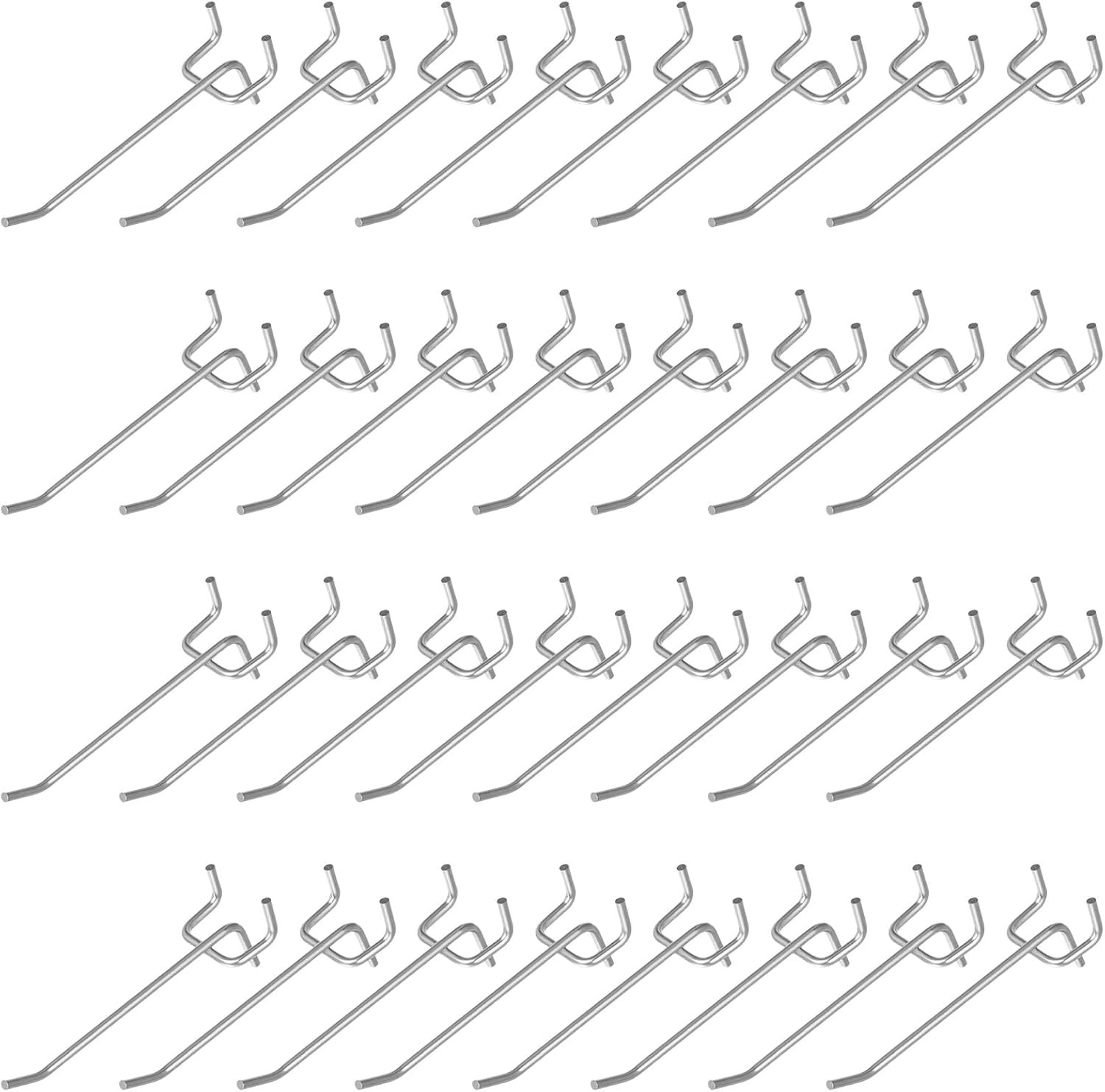 100-Pack 4-Inch Heavy-Duty Pegboard Hooks for 1/4” & 1/8” Pegboards Garage & Wor