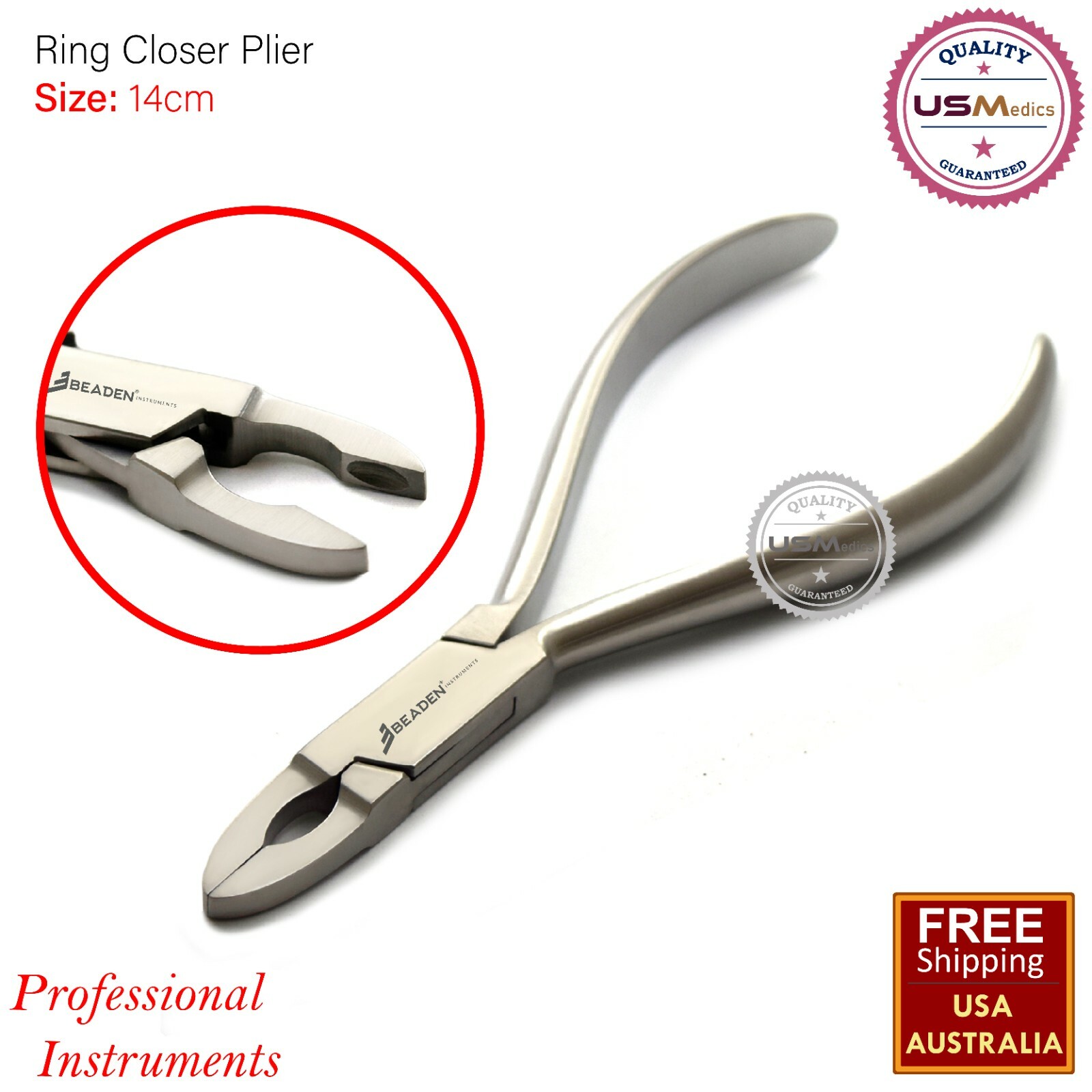 Surgical Body Piercing Art Ring Closer Plier Ring Closing Captive Bead Hoop NEW