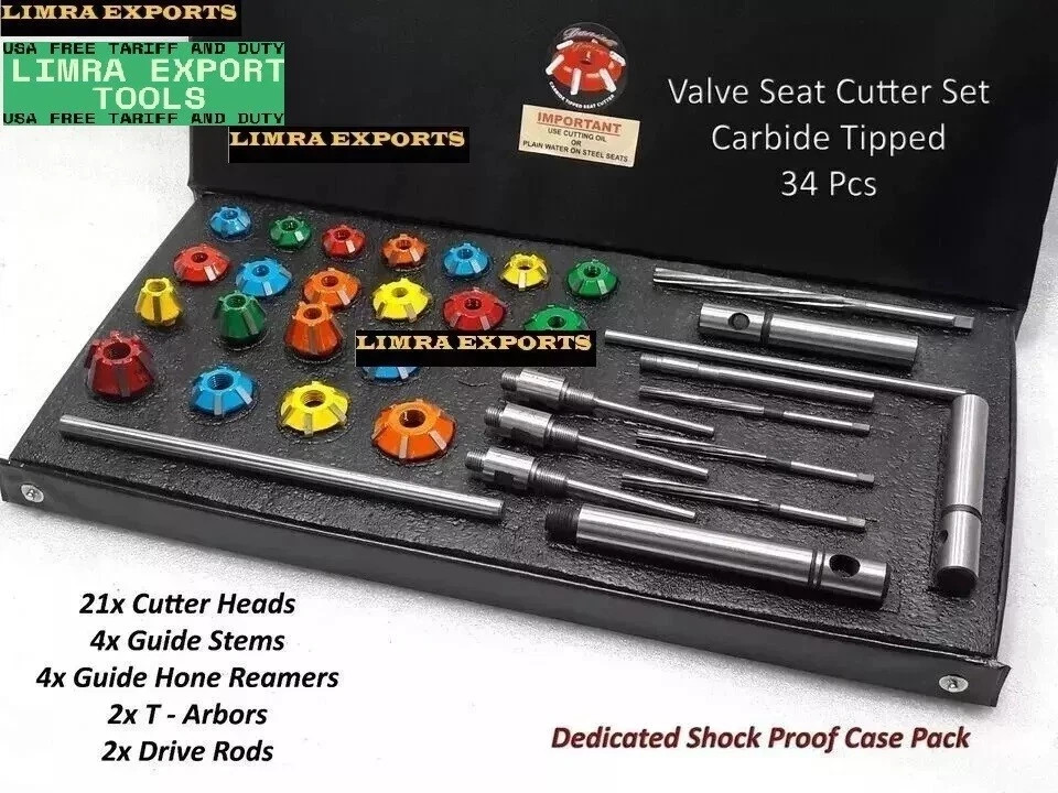 HONDA,SUZUKI,KAW BIKES VALVE SEATCUTTER SET CARBIDETIPPED+REAMS+GUIDE STEMS BEST
