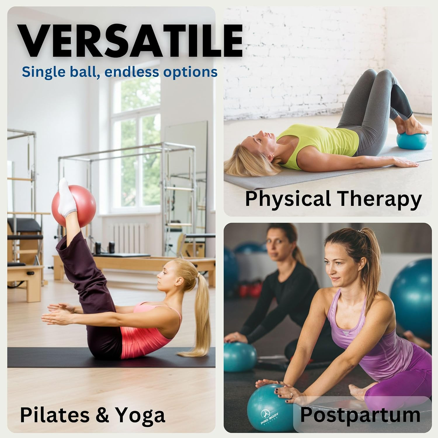 9 Inch Pilates Ball - Small Exercise Ball for Stability, Core, Barre, Yoga