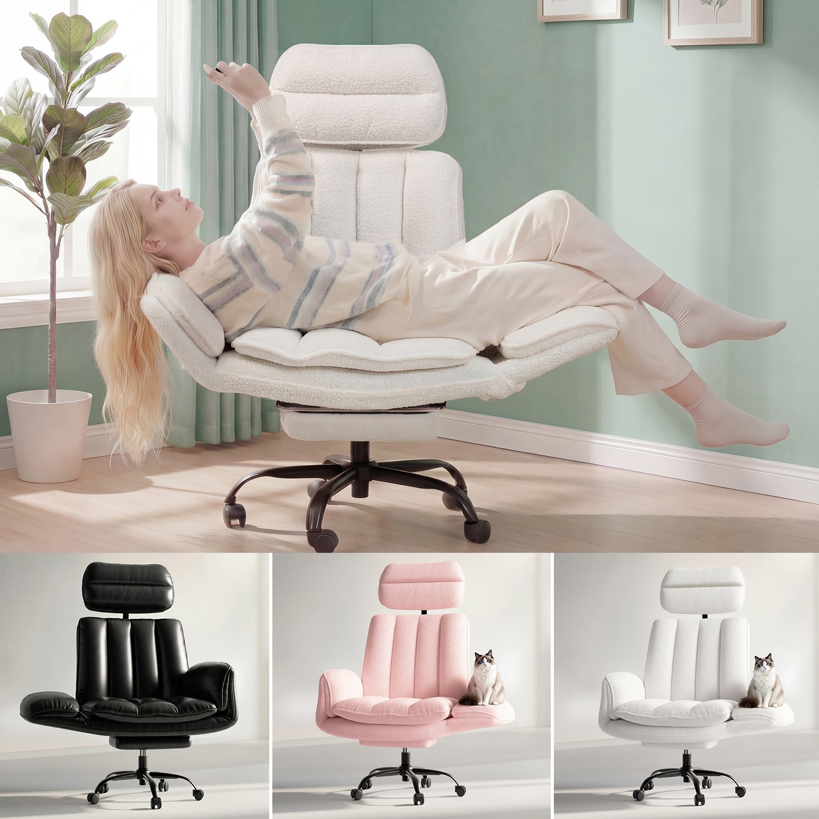 Office Chair Ergonomic Gaming Chair Executive Computer Chair Swivel Recliner NEW