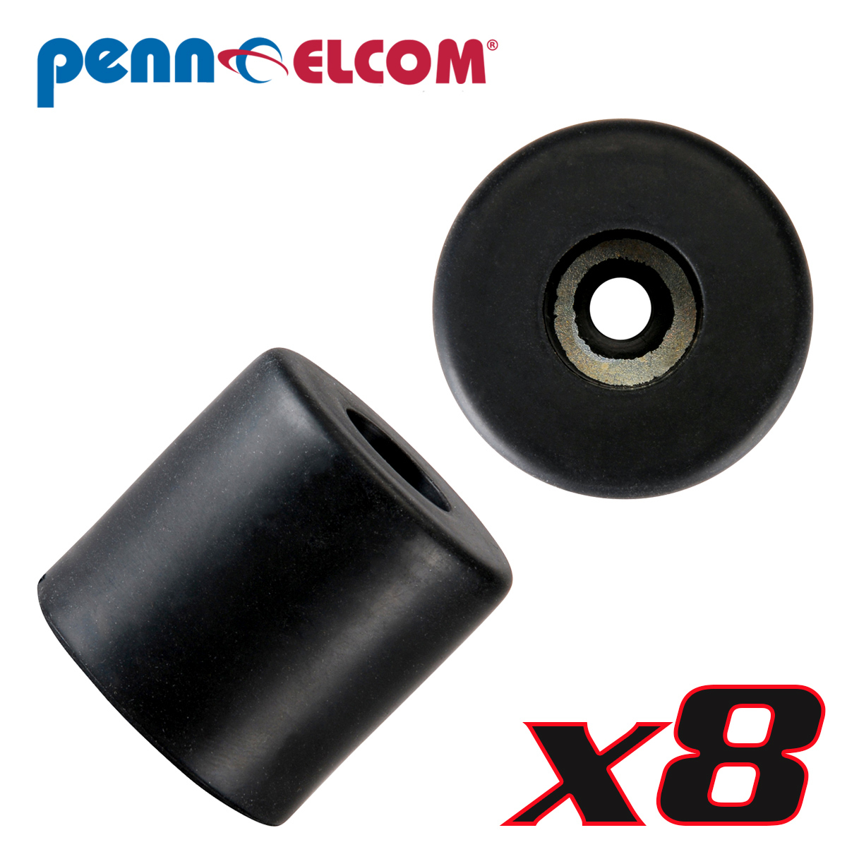 Eight Pack Penn Elcom 9145 Rubber Cabinet Foot 1.5"Dia x 1.5"H Heavy-duty Black