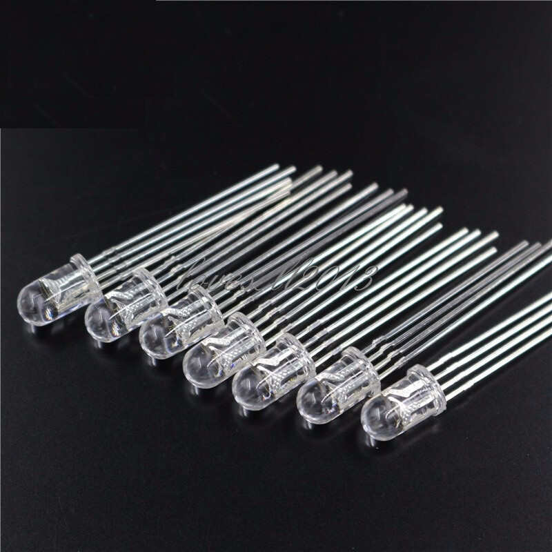 100Pcs 5mm 4pin RGB Tri-Color Common Cathode LED light Red Green Blue