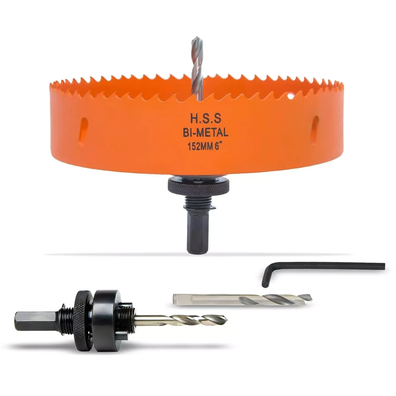 6" -10" Inch Hole Saw w Arbor for Metal Wood & Plastic Cutting Bi-Metal Hole Cut