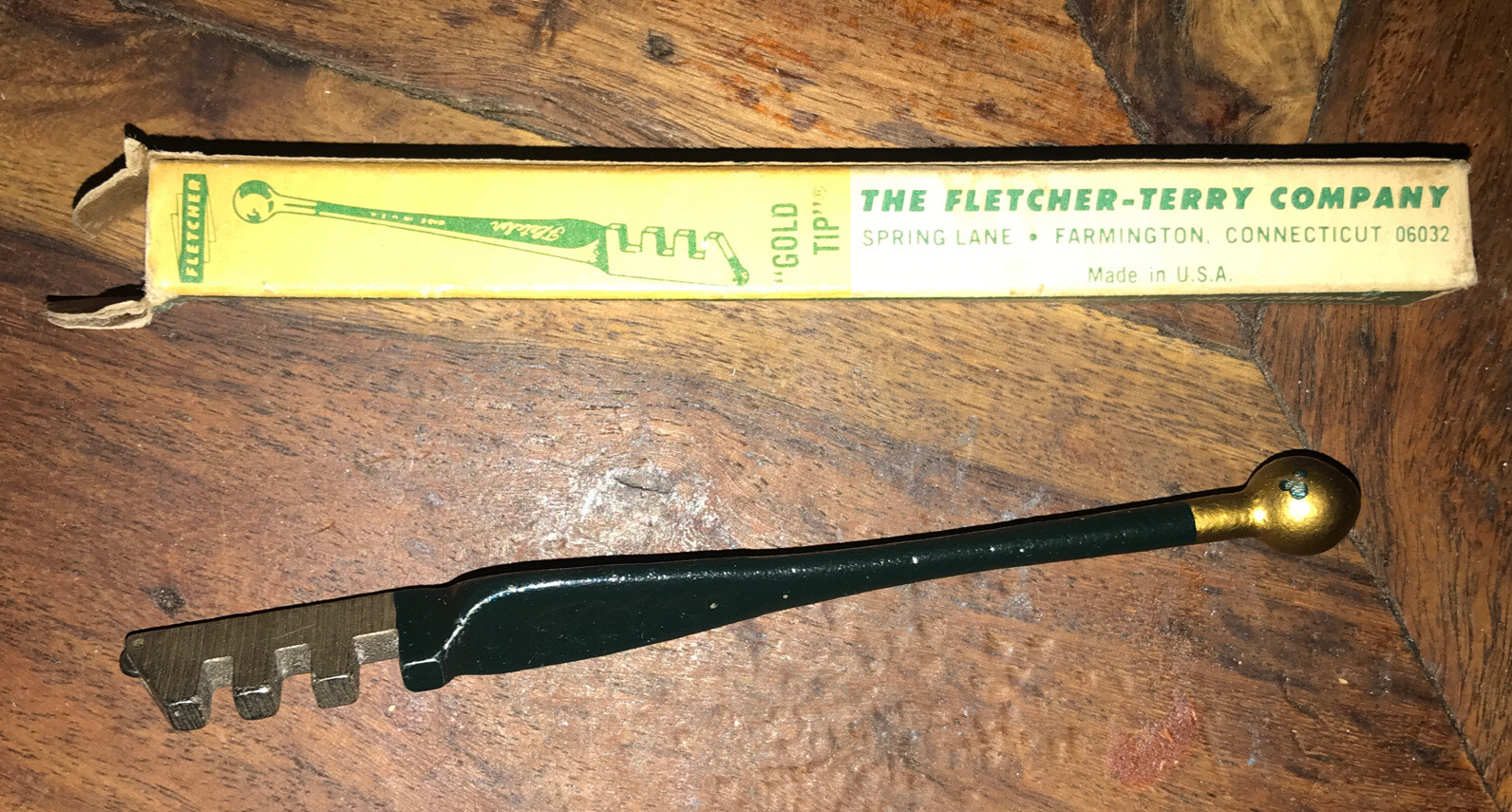 The Fletcher-Terry Company Glass Cutter No. 2 #2 Gold Tip NOS NIP