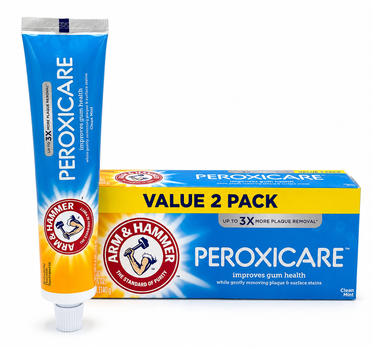 Arm & Hammer Peroxicare Toothpaste Clean Mint Fluoride 6 oz Value 2 Pack