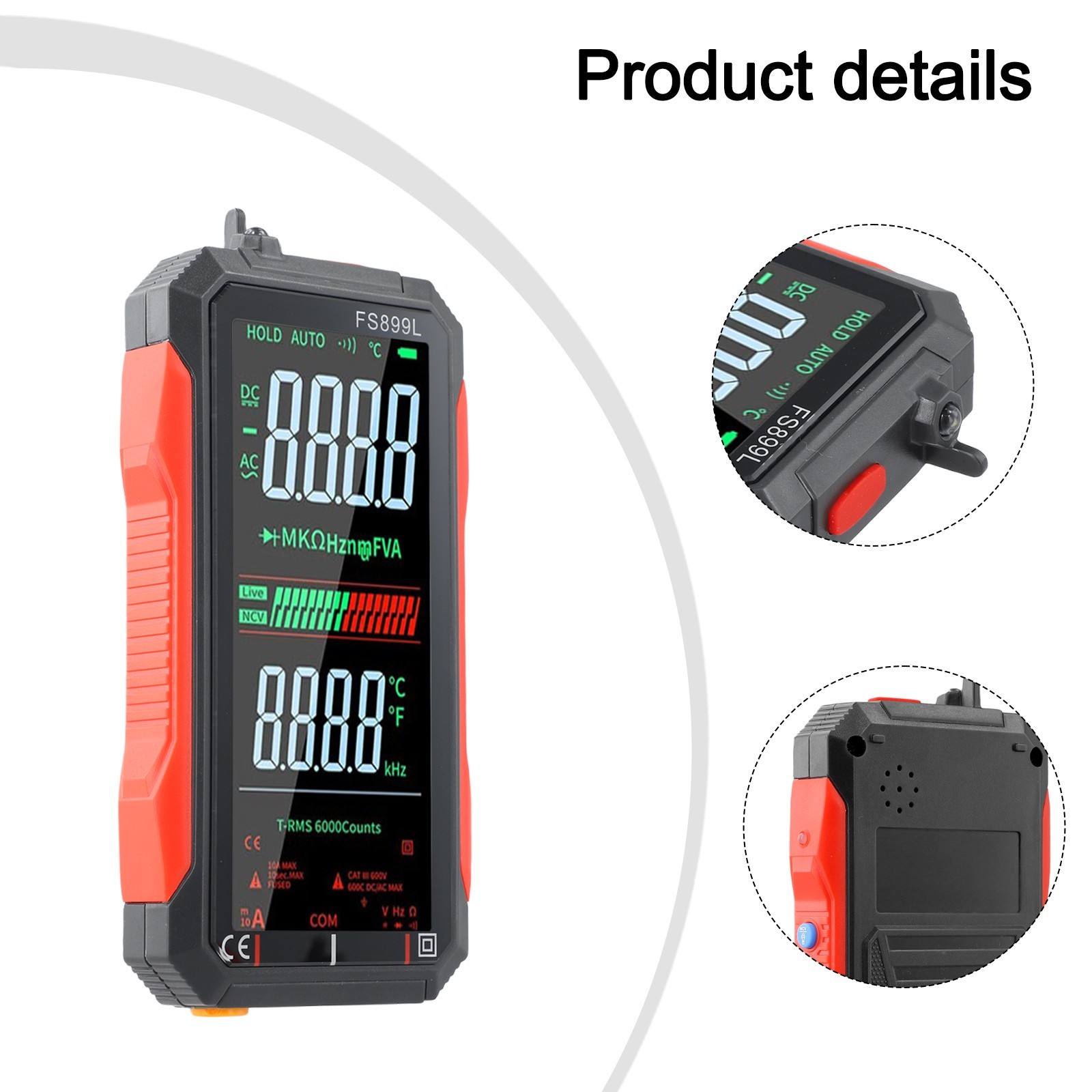 FS899L 6000 Counts Smart Multimeter Rechargeable Built in 200mAh