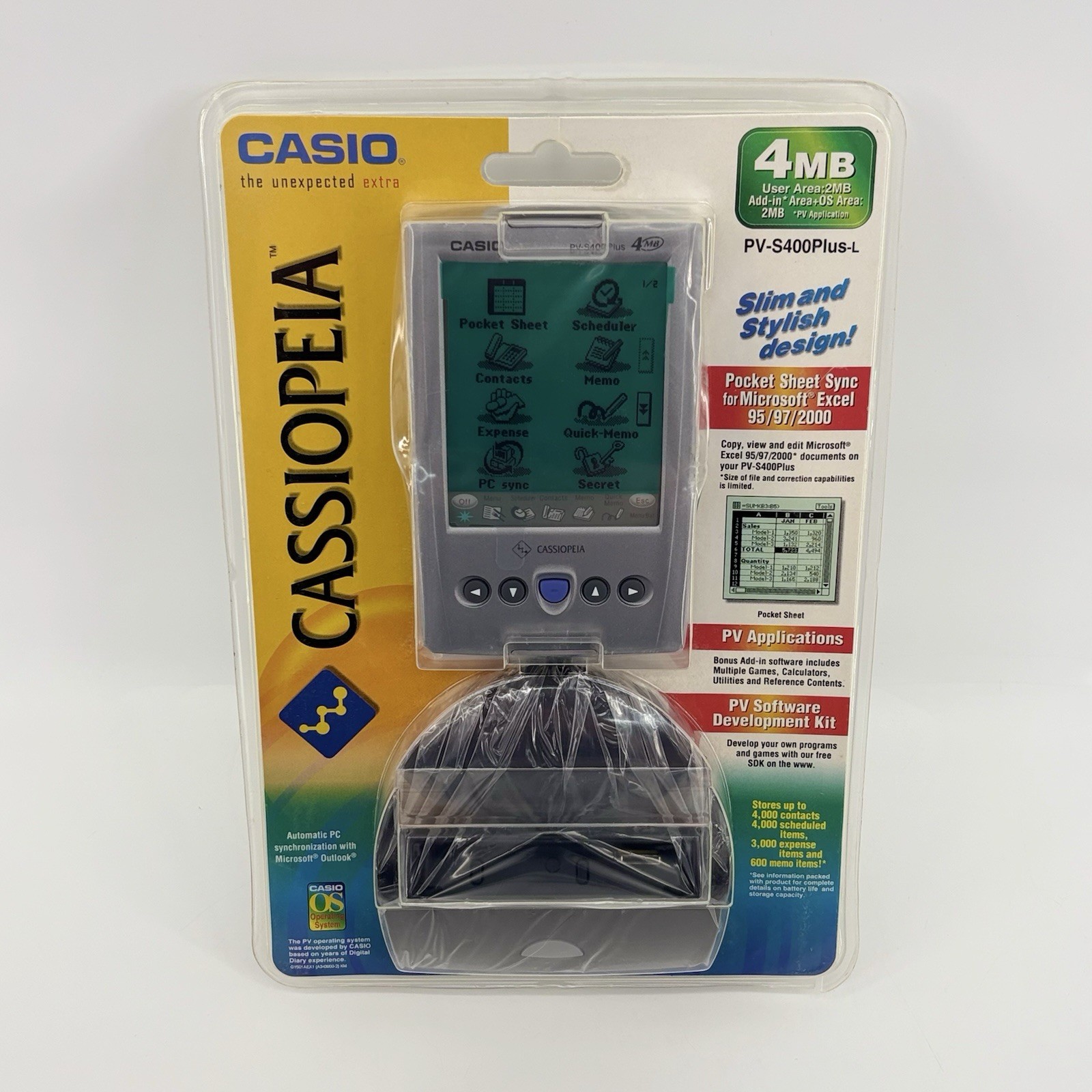 Casio Cassiopeia Pocket Viewer PV-S400 Plus 4mb Memory Pen-Touch Sealed Read Ds!