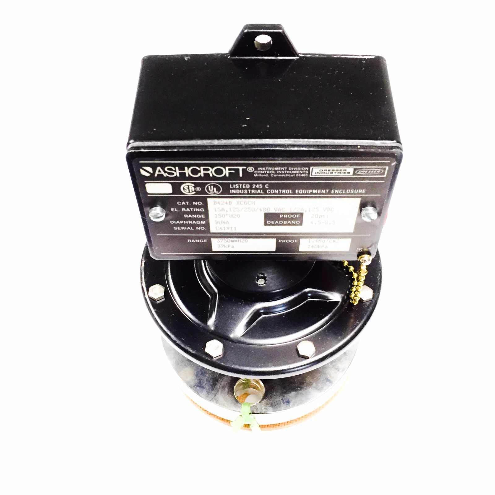 B424B XCGCH Ashcroft Pressure Switch, Ser#C61911, NEW!