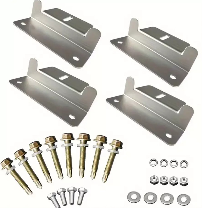 Z Bracket for Solar Panel Mounting 1 Set New Design Flat Roof Wall (4 Piece Kit)
