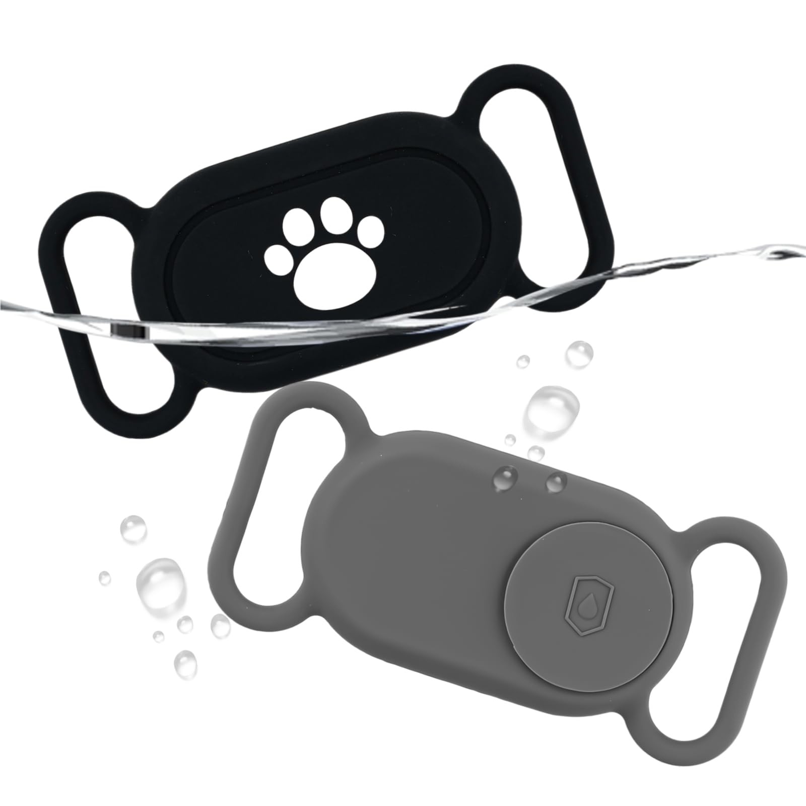 for Samsung Galaxy SmartTag2 Dog Collar Holders, 2pcs M, black, gray