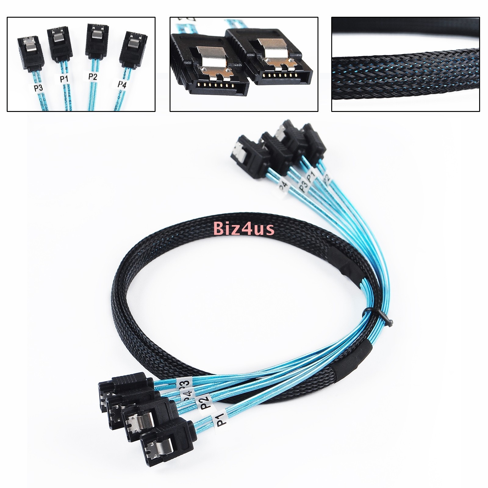 4/6 SATA to 4/6 sata Data Cable Cord for Server Computer Host SSD SATA 0.5m/1M