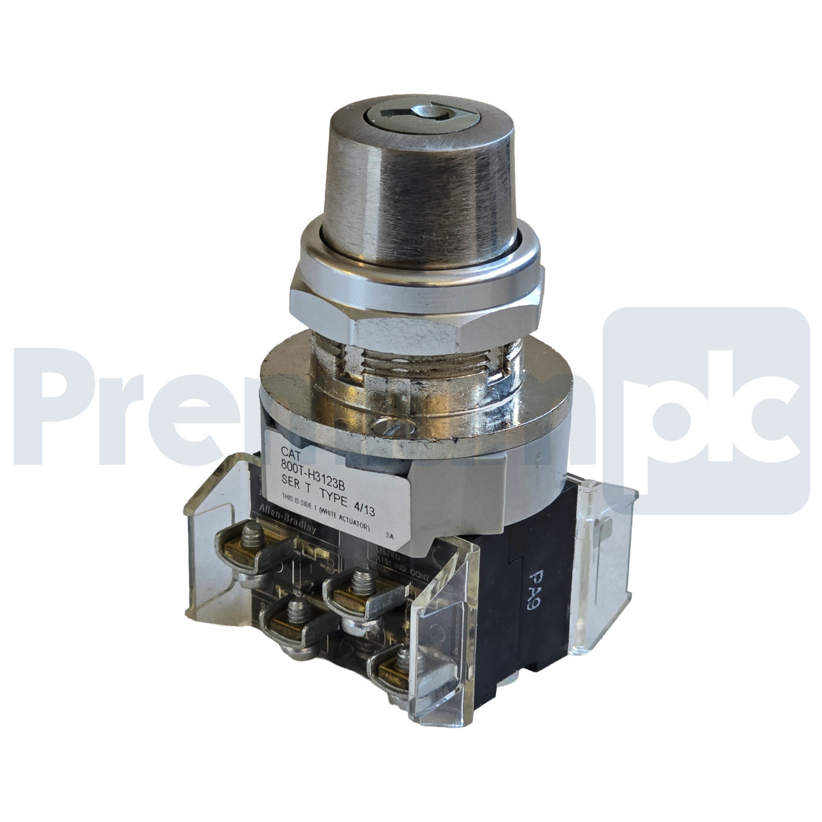 Allen-Bradley 800T-H3123B /T Selector Switch 30mm 2Pos Cyl. Lock 2 NO/2 NC NSNP