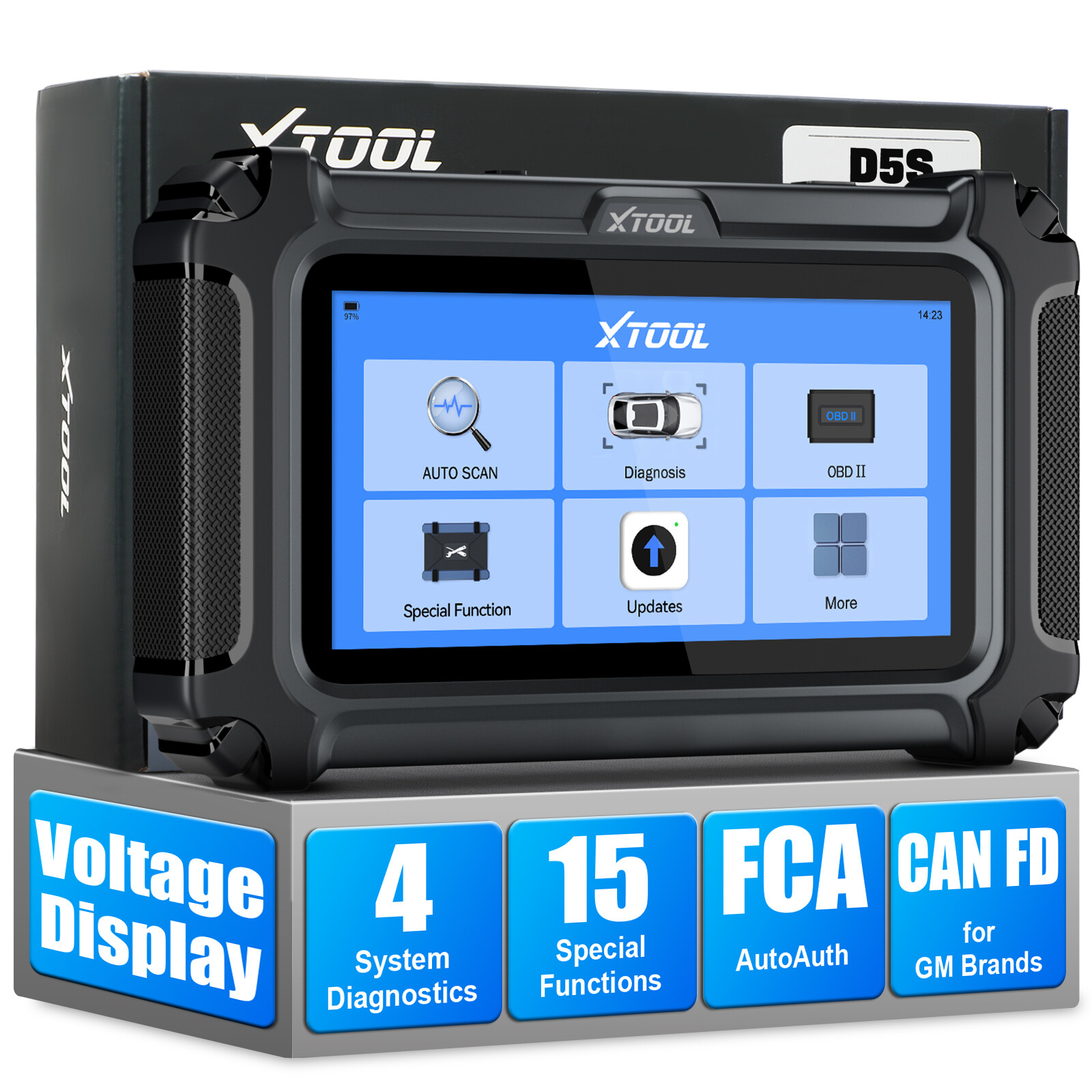 XTOOL D5S Auto OBD2 Scanner Engine Transmission Diagnostic Tool Live Data Graph