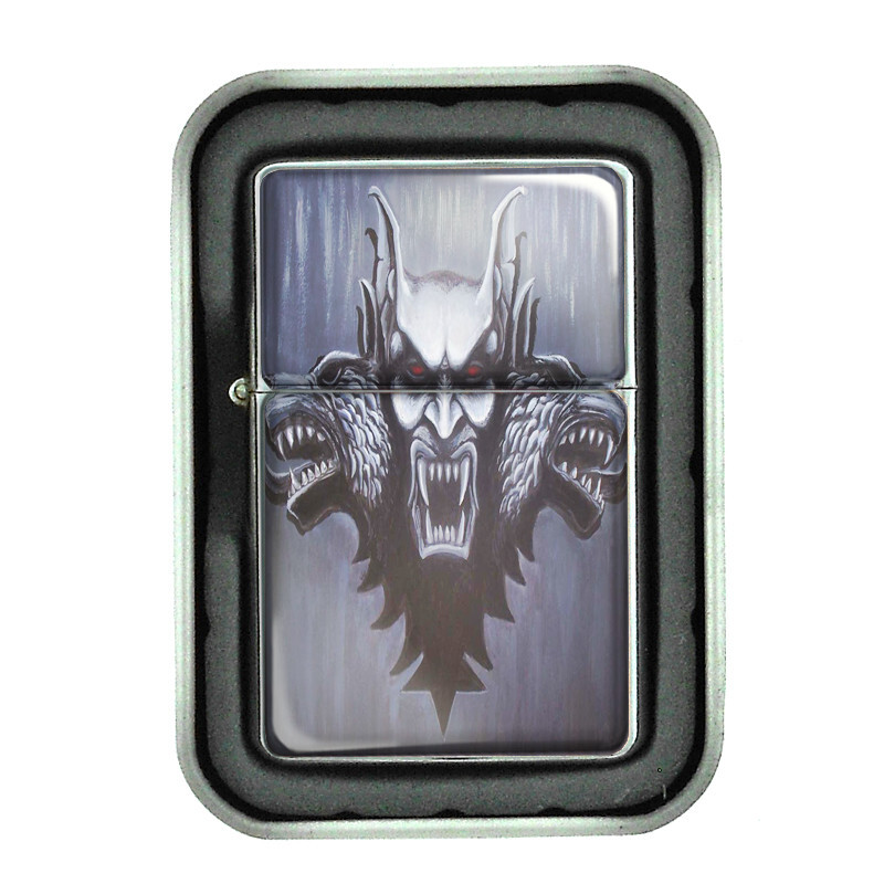 Dracula Vampire D5 Flip Top Oil Lighter Windproof