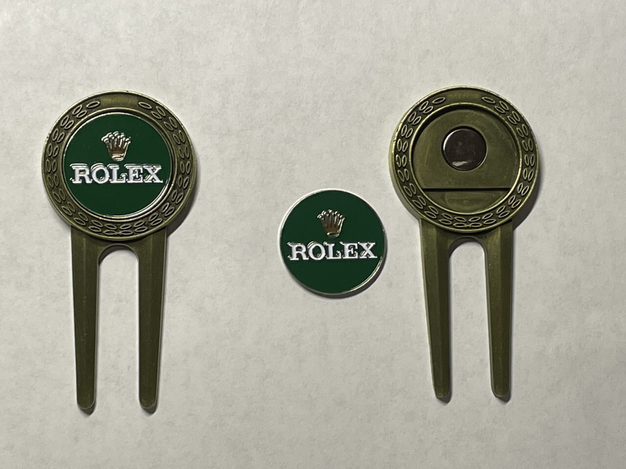 (1) Rolex Golf Divot Tool & (1) Rolex 1" Flat Coin Style Golf Marker - A Beauty!