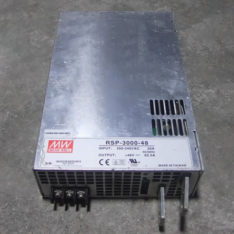 For MeanWell RSP-3000-48 3000W Power Supply PRI: 200-240VAC 20A SEC: 48VDC 62.5A