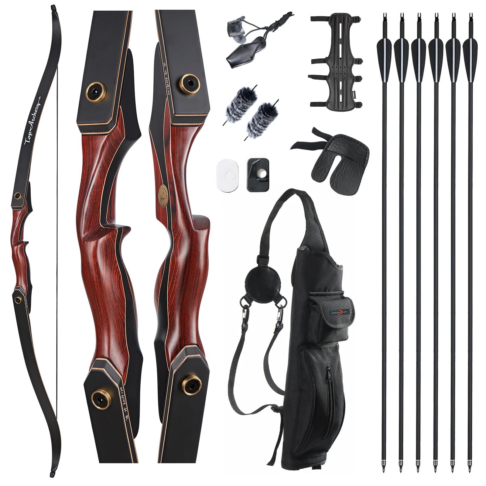 Toparchery Archery 60 Takedown Hunting Recurve Bow And Arrow Set For Adults