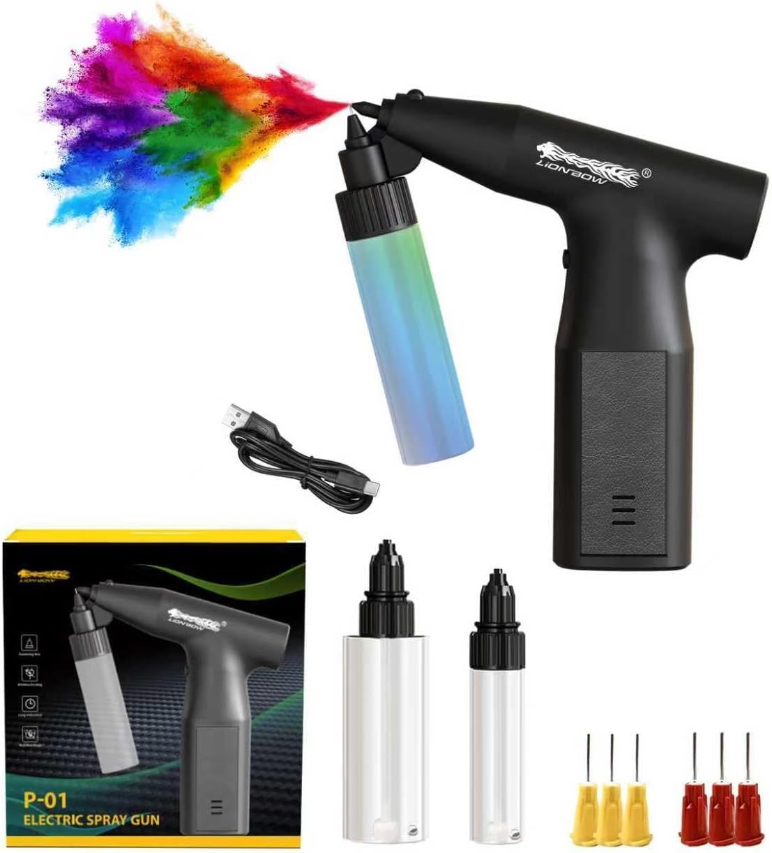 Lionbow Electric Paint Sprayer Gun, Cordless Airbrush Handheld Portable Paint Sp