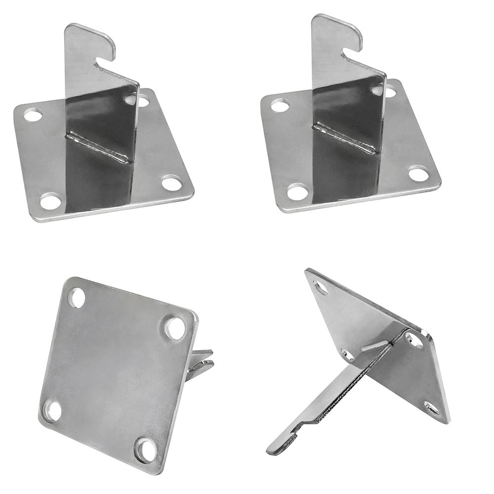 Set Of 4 Pcs Heavy Duty 3in x 3in Gridwall Mount Brackets Hook Hangers Retail