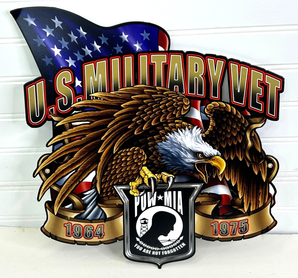US Military Veteran POW/MIA Patriotic Metal Sign