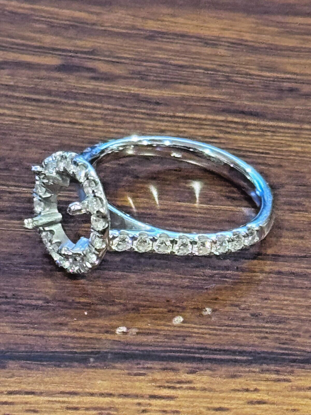 Diamond Engagement Ring SETTING ONLY (0.5 ct tw Round Halo in 14k White Gold )