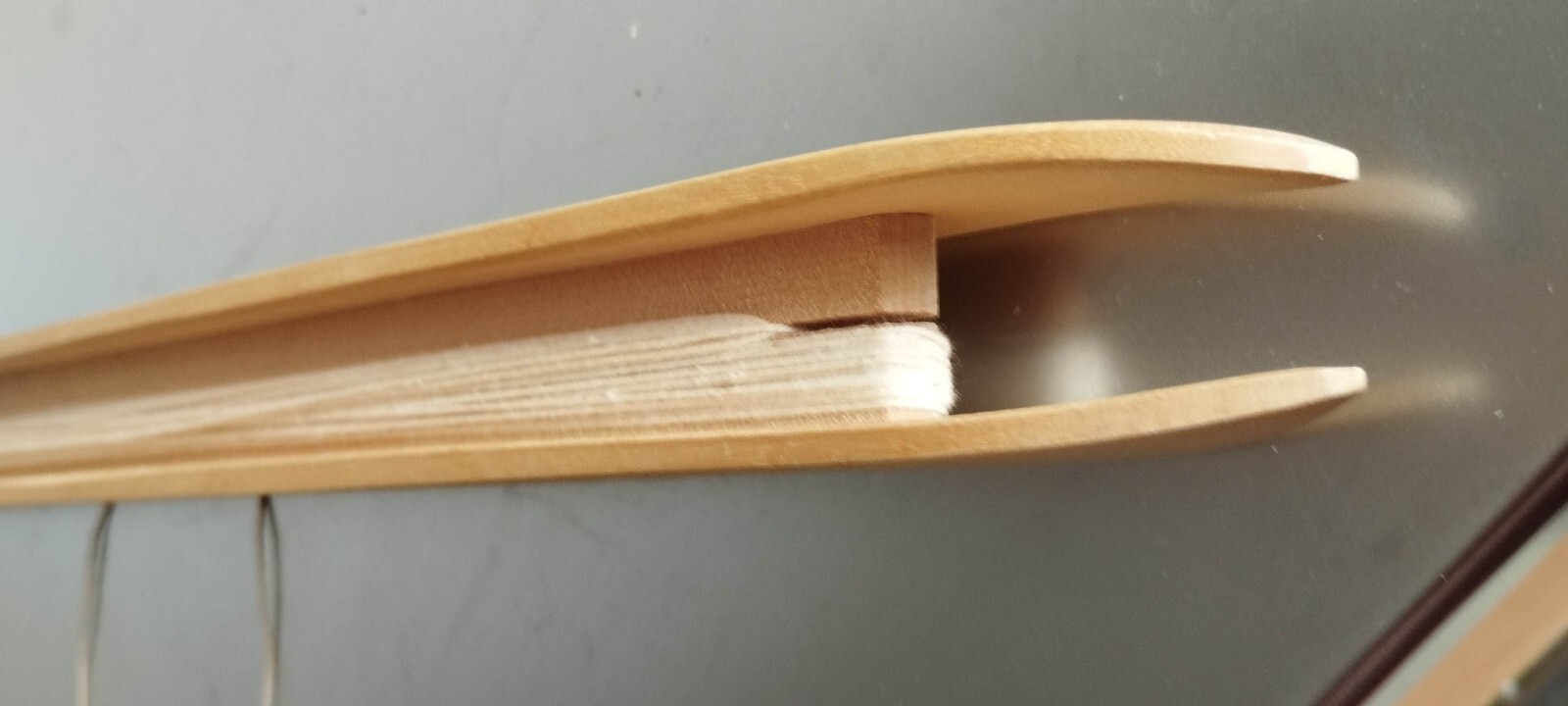 Vintage Loom Boat Doule ski Shuttle Solid Maple Length 17" Weaving loom