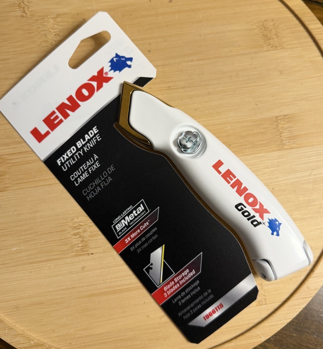Lenox Utility Knife with Fixed Non-Retractable Blade, 3 Blades Included