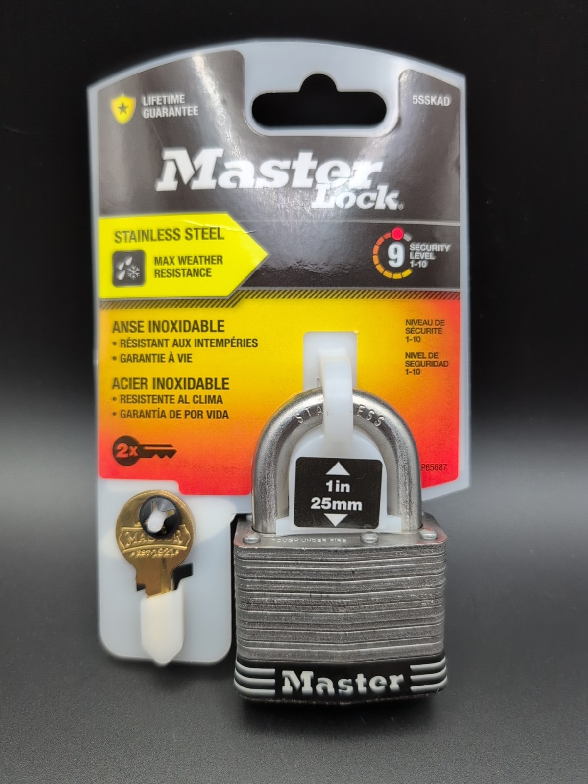 MASTER LOCK 5SSKAD 1" SHACKLE STAINLESS STEEL ANSE INOXIDABLE PADLOCK LOCK