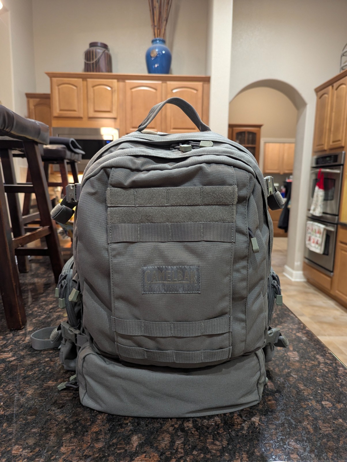 Camelbak BFM Backpack (1st Gen GWOT Era), Gray/Green, New w/o Tags, inc. Bladder
