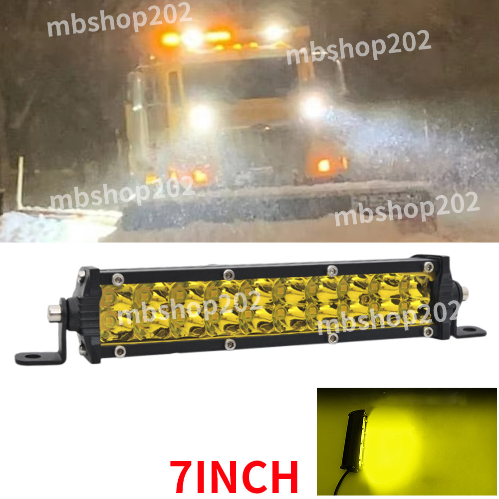 Snow plow 7"INCH Yellow LED WORK LIGHTS truck tractor headlight tractor suv utv