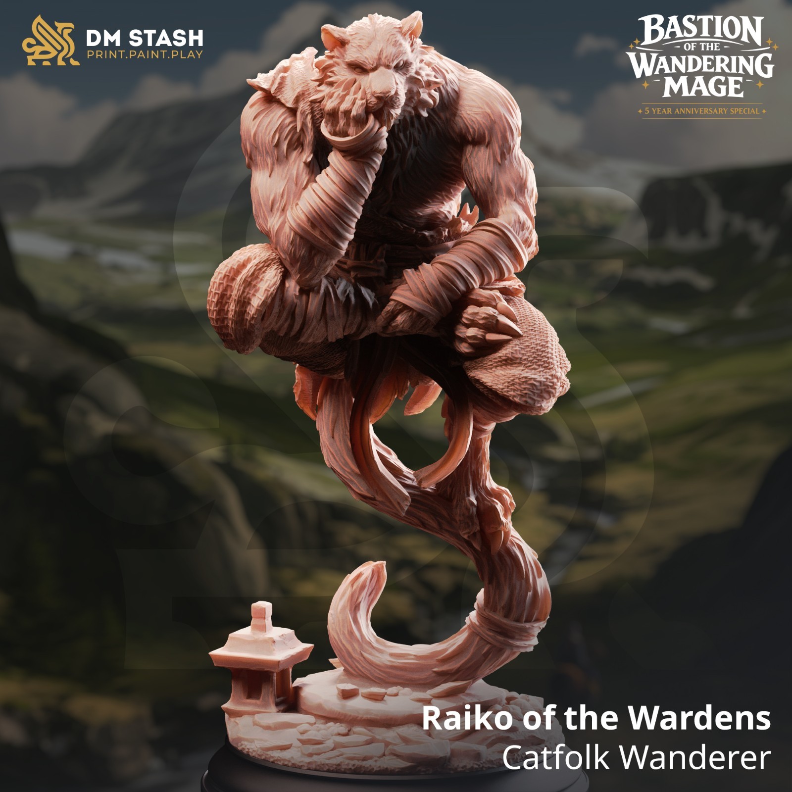 Dungeons & Dragons Beastfolk Monk Miniature - Raiko - DnD RPG Wargames