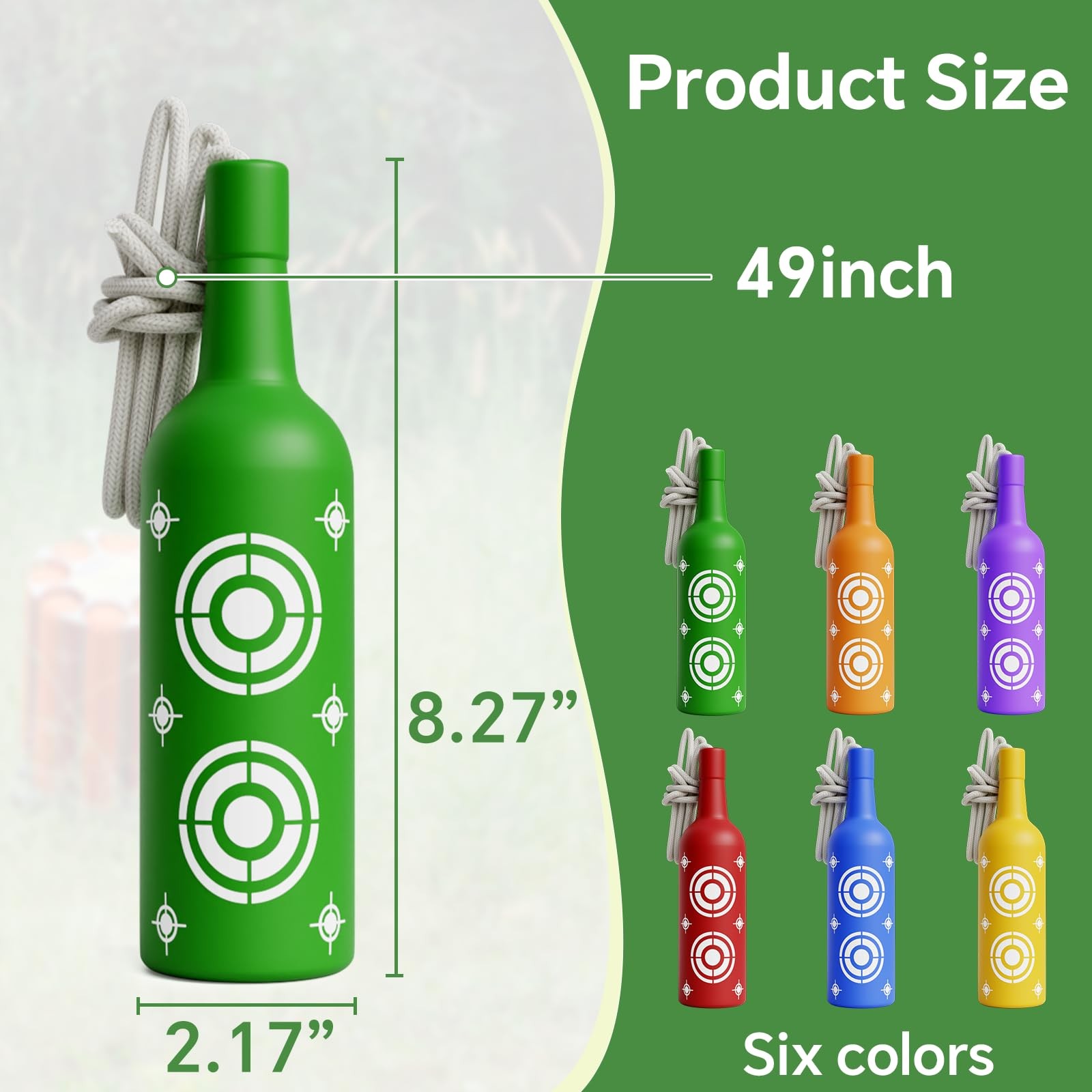 6 Pack Plastic Bottles Shooting Targets, Resetting Targets for Shooting Range...