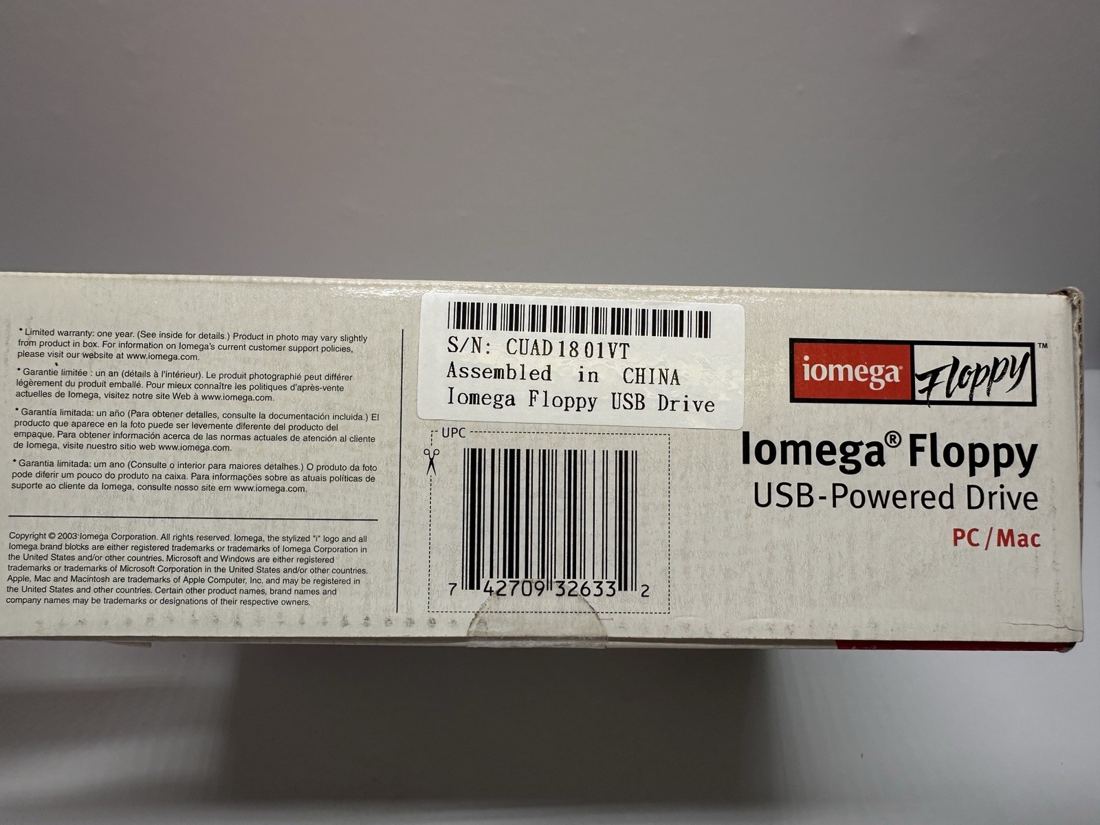 Iomega Floppy USB Powered Drive Open Box PC Mac External 3.5 Drive