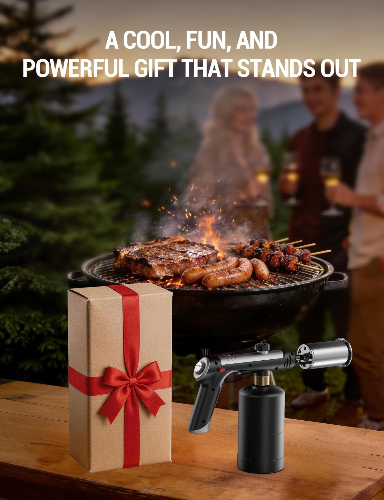 High-Performance Propane Torch with One-Touch Max Fire, Safety Lock, BBQ & Cooki