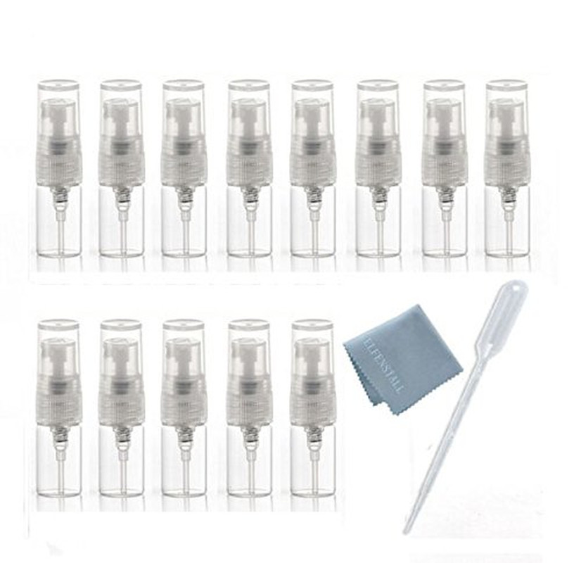 20 Pcs 2ml Mini Clear Glass Spray Bottles Empty Perfume Sample Bottles