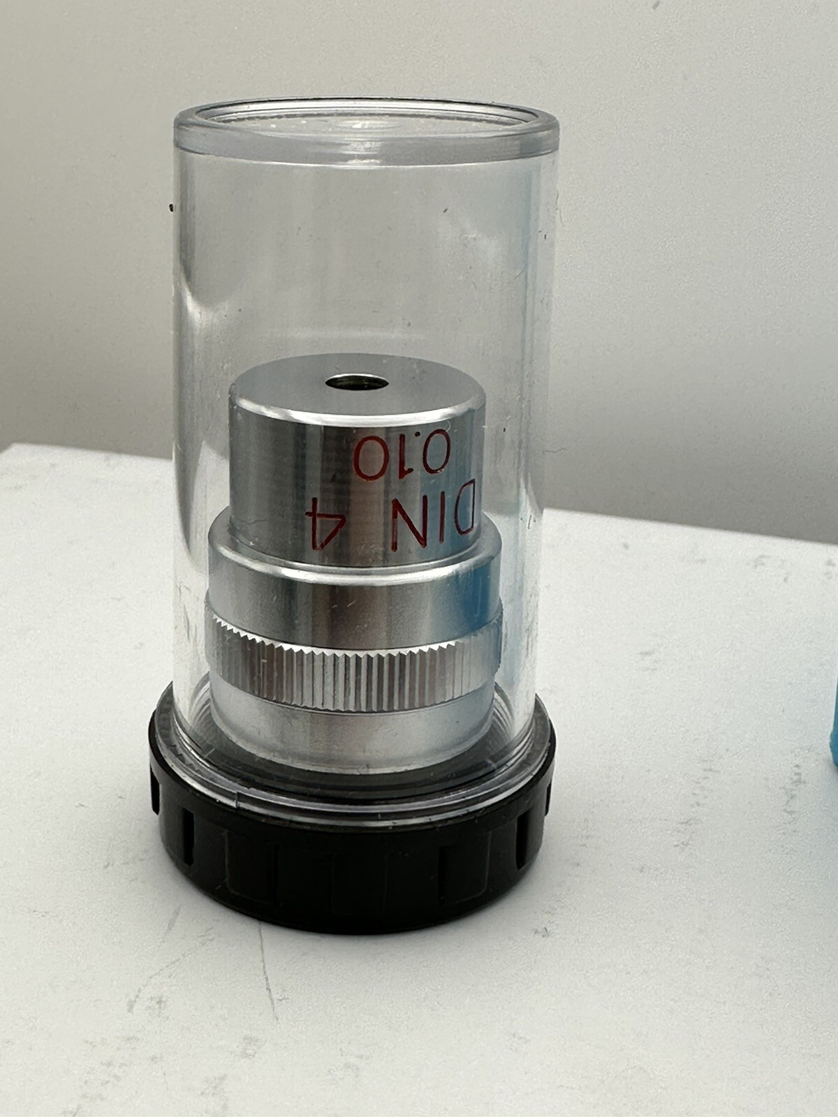 NEW Edmund DIN 4x / 0.10 NA microscope objective, NOS, generic RMS thread