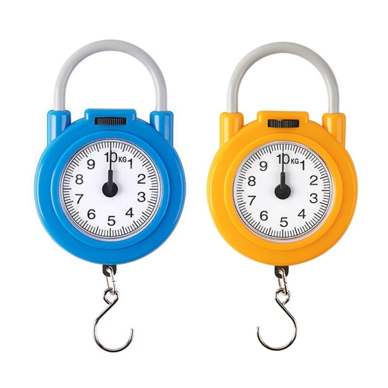 Hanging Scale 10kg Weighing Scales for Fishing Pocket Luggages Blue/Yellow