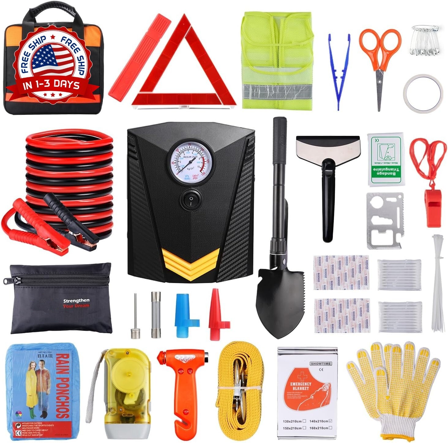 Kit De Emergencia Para Asistencia En Carretera De Seguridad Para Automóviles NEW