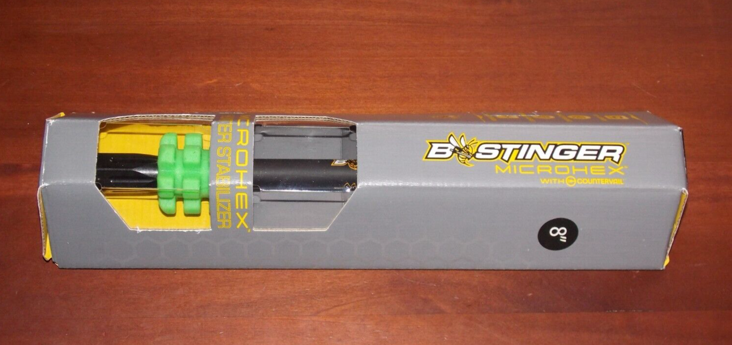 Bee Stinger MicroHex 8" Stabilizer in Matte Black w/Green - B Stinger