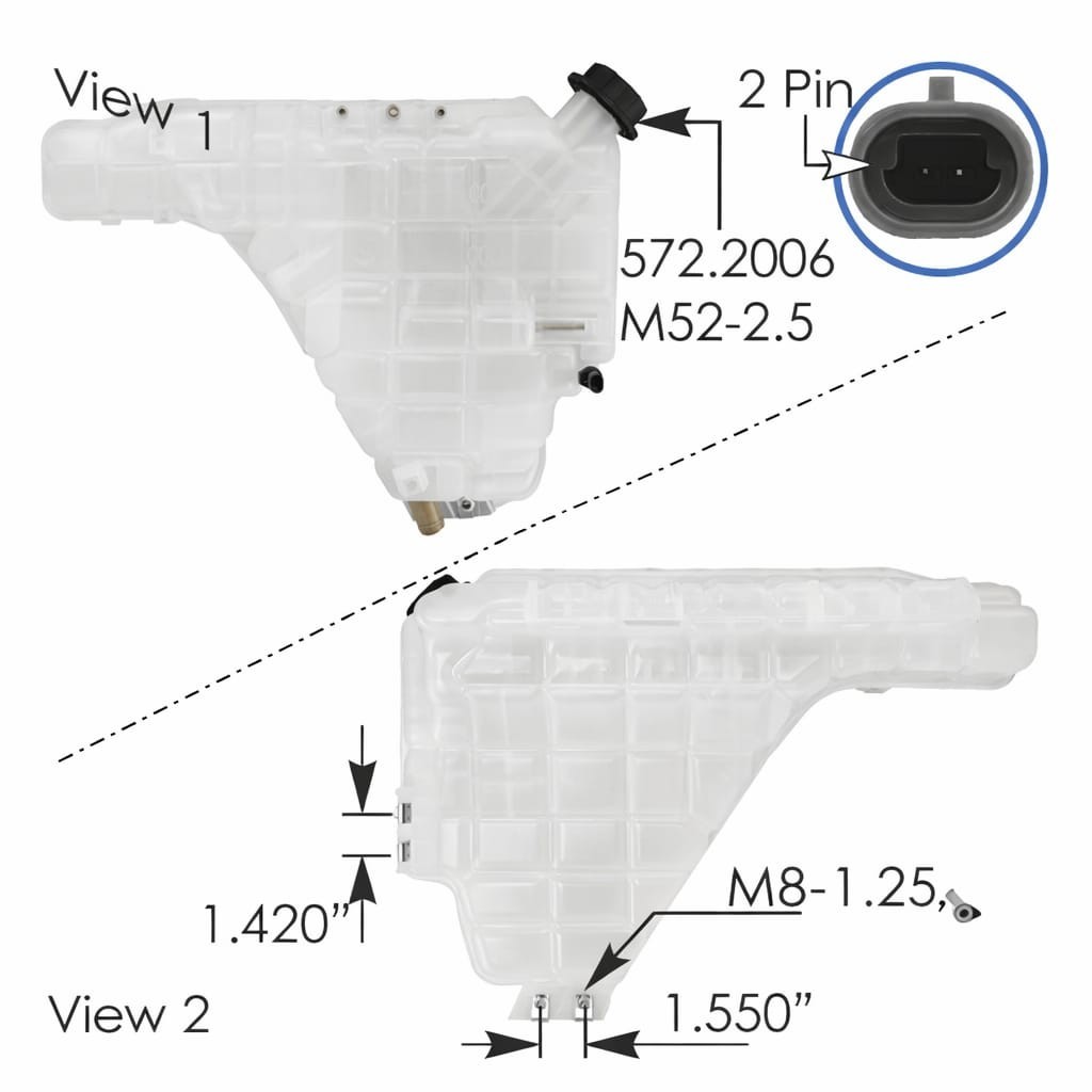 Coolant Reservoir IHC – Compatible with OEM 2604932C1, 2604932C2, 2604932C3
