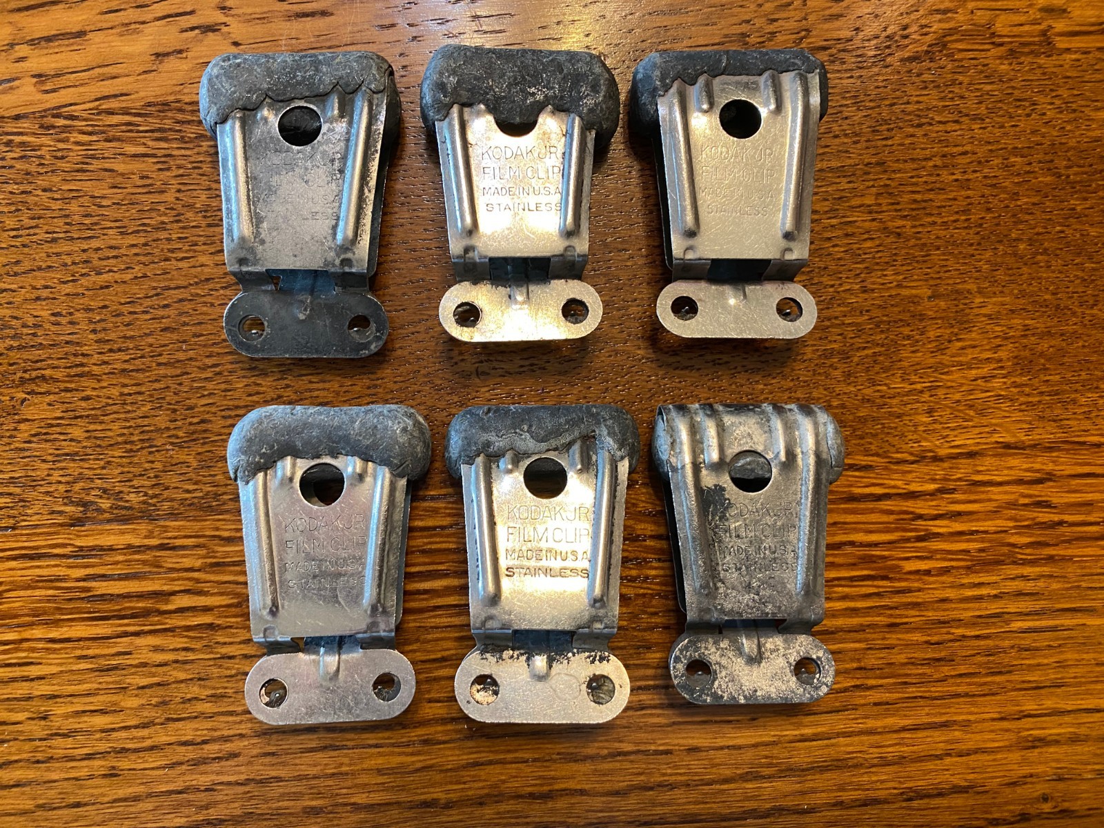 6 Vintage Kodak Jr Stainless Film Drying Clips Lead Weighted