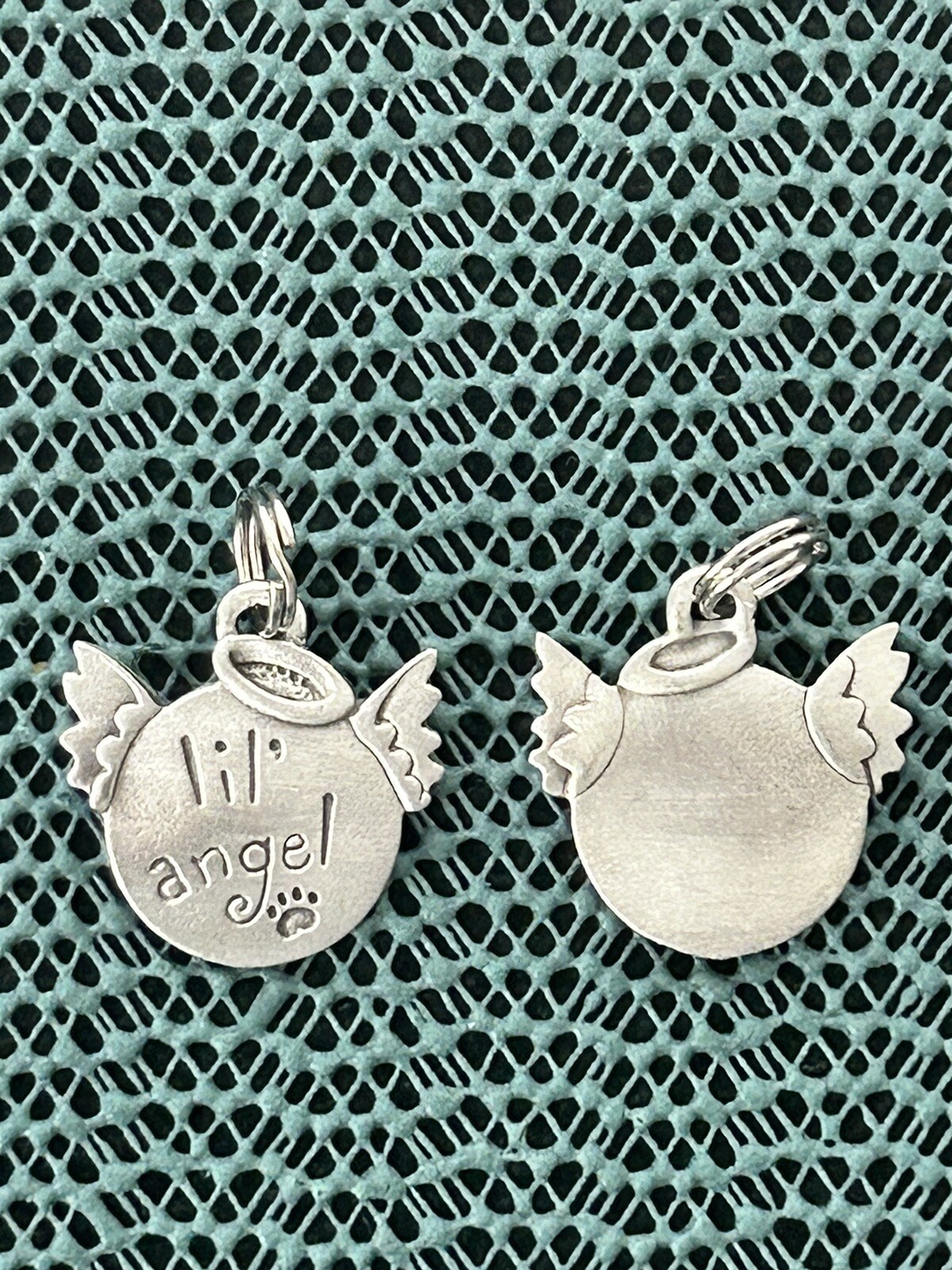 Pewter Dog Collar Charm ~ Lil' Angel ~ Comes on Colorful  Gift Card
