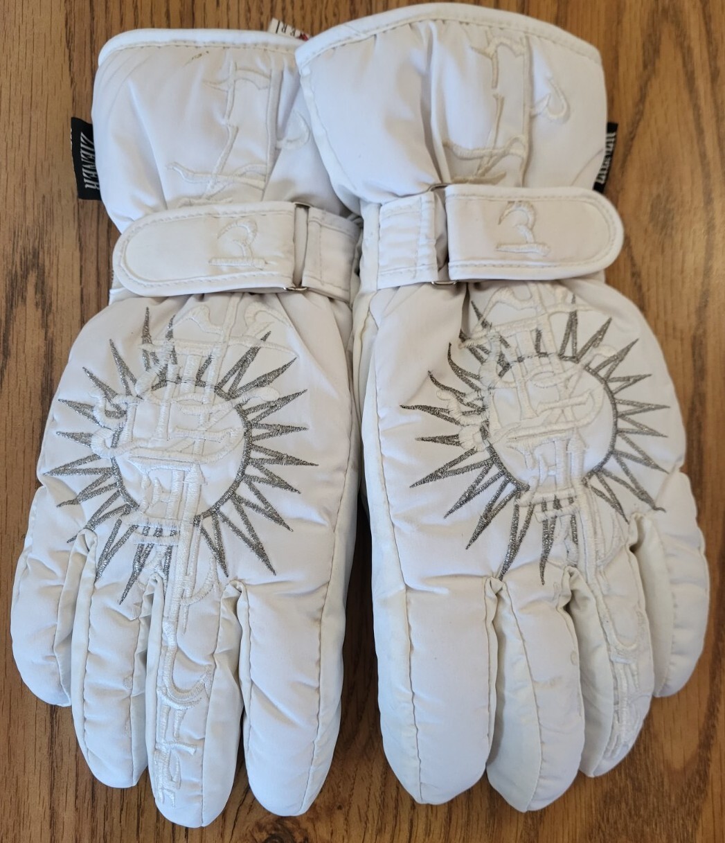 Ziener Drytherm System Insulation White Men's 7 1/2 Polyester Gloves with Strap