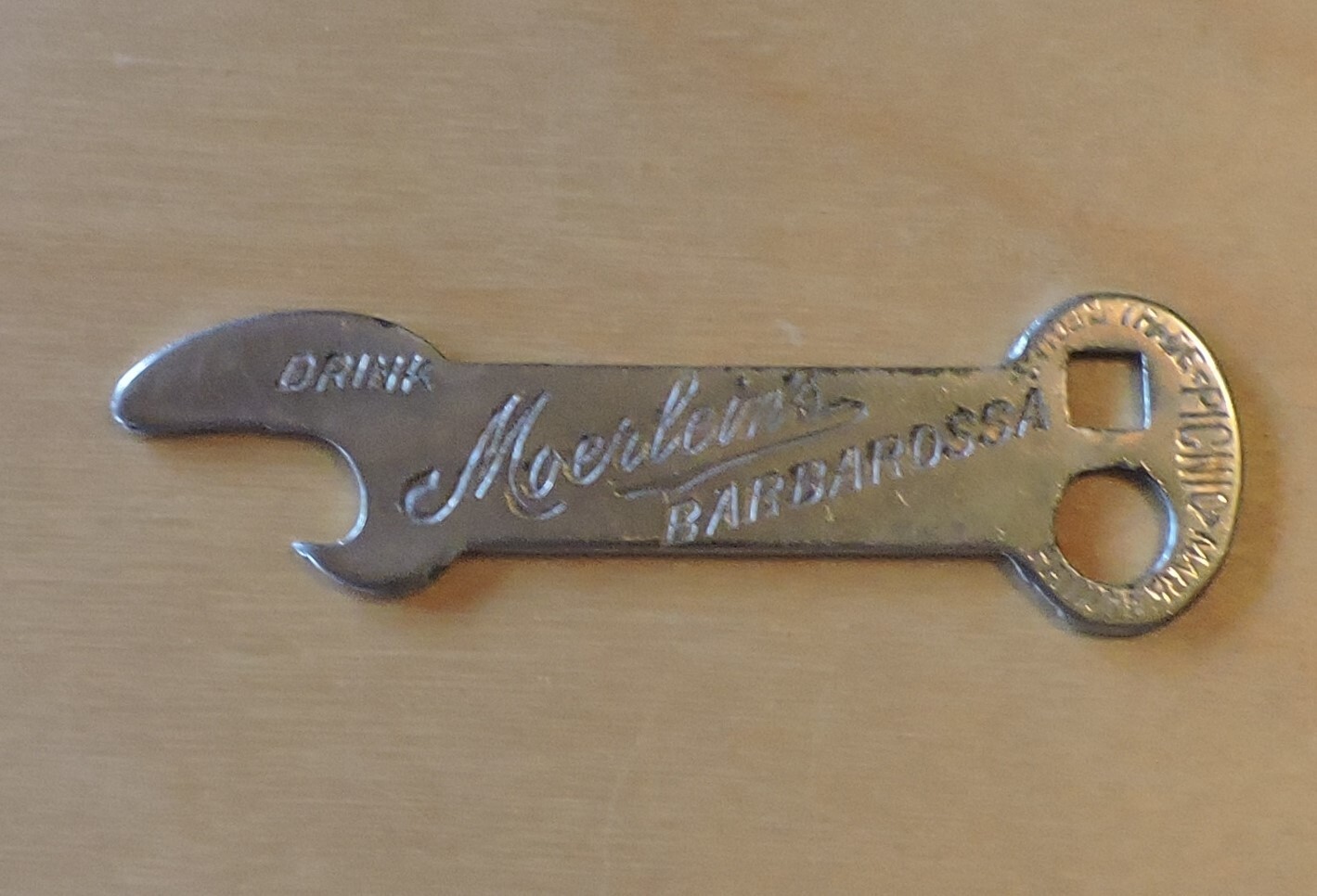 Moerlein Barbarossa Cincinnati, OH. PAT. 1901 PRE-PROHIBITION BEER BOTTLE OPENER
