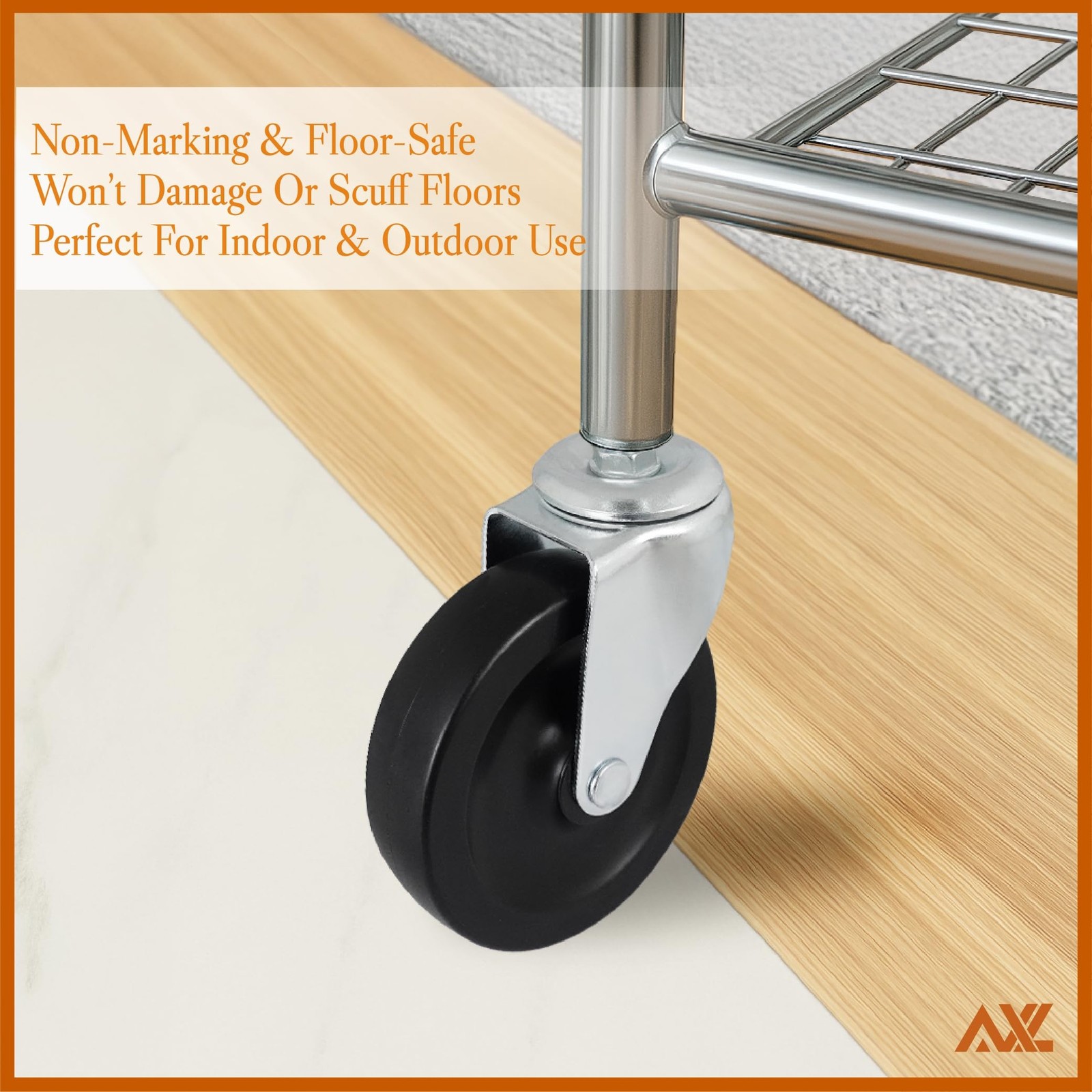 4 Inch Caster Wheels 3/8 Threaded Stem Caster Wheels, Heavy Duty Rubber Indus...